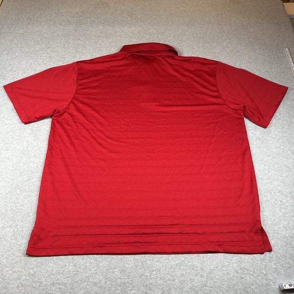 PGA Tour Airflux Golf Polo Mens XL Knit Shirt Red Textured Stripe Pickle Ball - Picture 6 of 6
